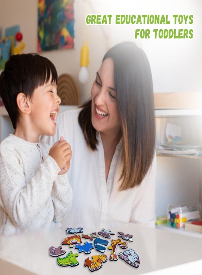 Fun Fry Montessori Wooden Jigsaw Puzzles for Kids Wooden Puzzle for Kids 3+ Years Toddler Puzzle Toys- Gift for 2 Year Old Boys Girls Birthday Gift (Wild Animal) - Image 2